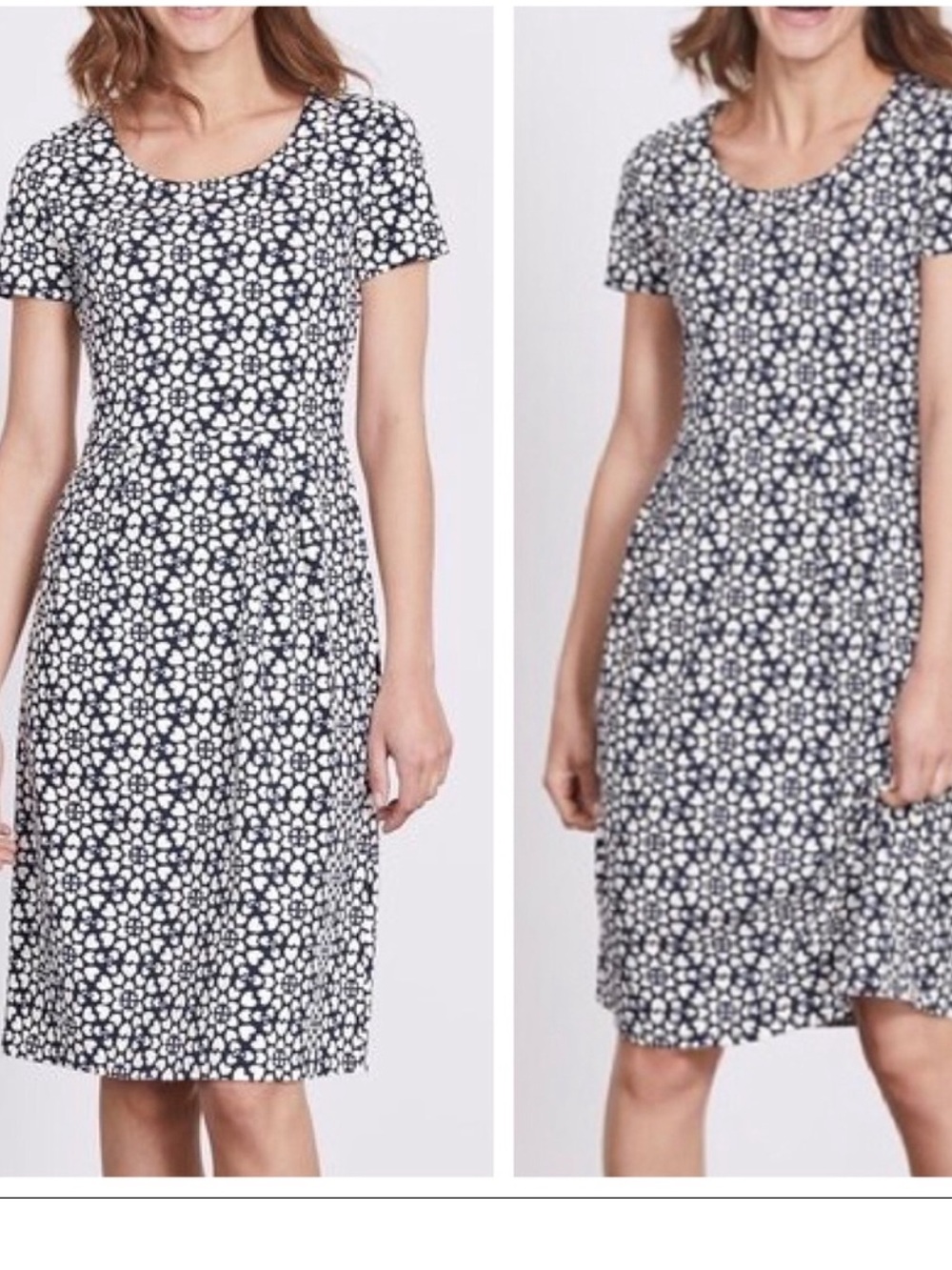 Boden Emmeline blue heart pattern dress sz 6 - Picture 2 of 7